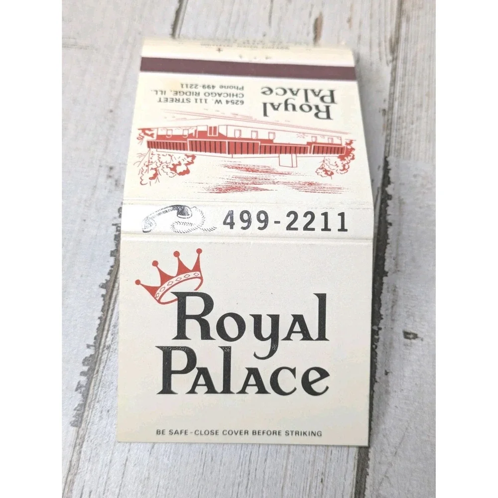 Vintage Matchbook Cover Royal Palace‎ Restaurant Cocktail Lounge Chicago Ridge